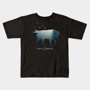 Protect Wildlife - Nature - Wolf Silhouette Kids T-Shirt